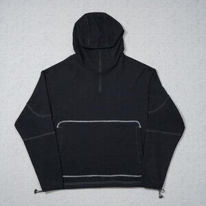Grailz Zip Up Half Face Hoodie In Black